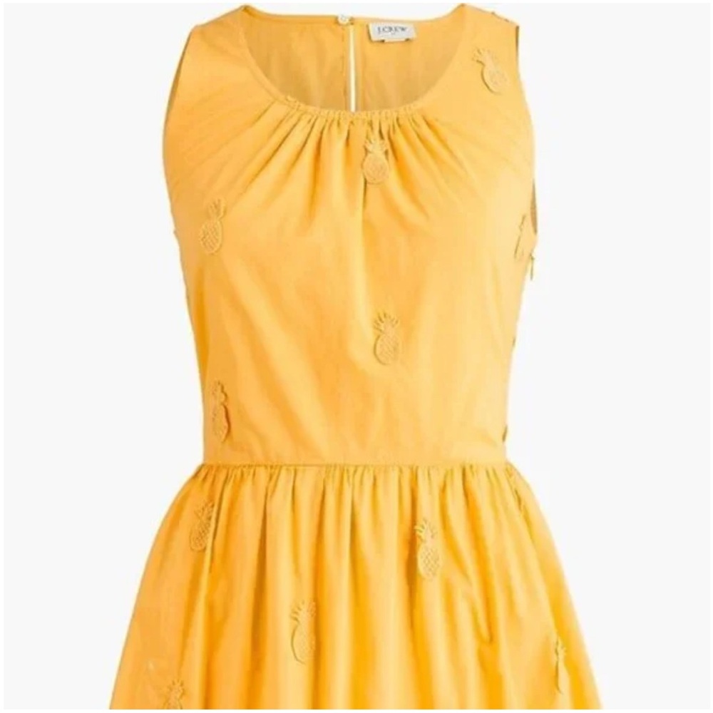 J. Crew yellow dress with pineapple details. NWOT Size 10